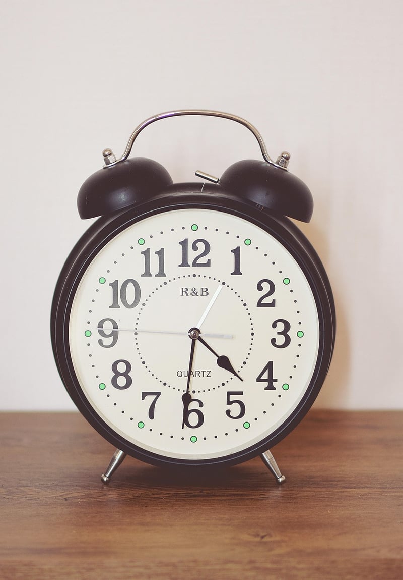 Clock on table